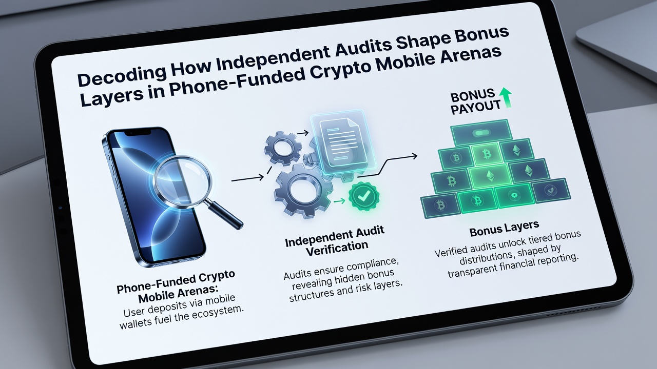 Flowchart illustrating phone billing data flowing into audited crypto bonus layers on mobile interfaces
