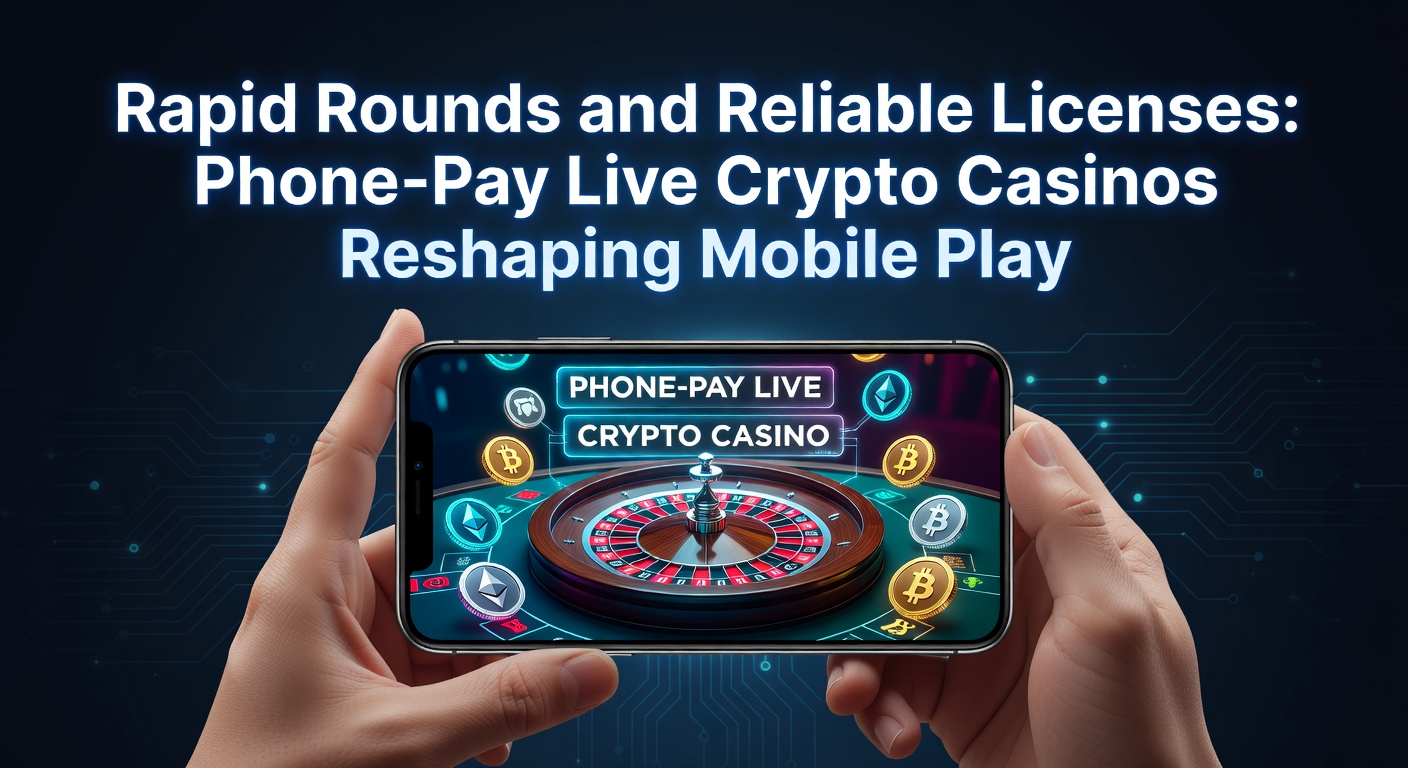 Vibrant mobile screen displaying fast-paced live casino games with crypto wallet integration and phone payment options
