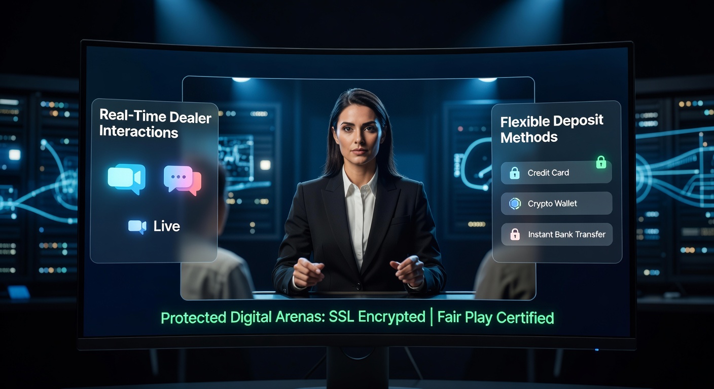 Live dealer table setup integrated with mobile deposit options in a secure online gaming interface