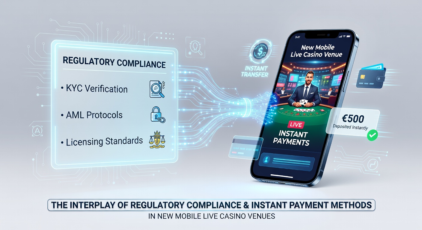 Mobile live casino interface showing secure instant payment options on a smartphone screen