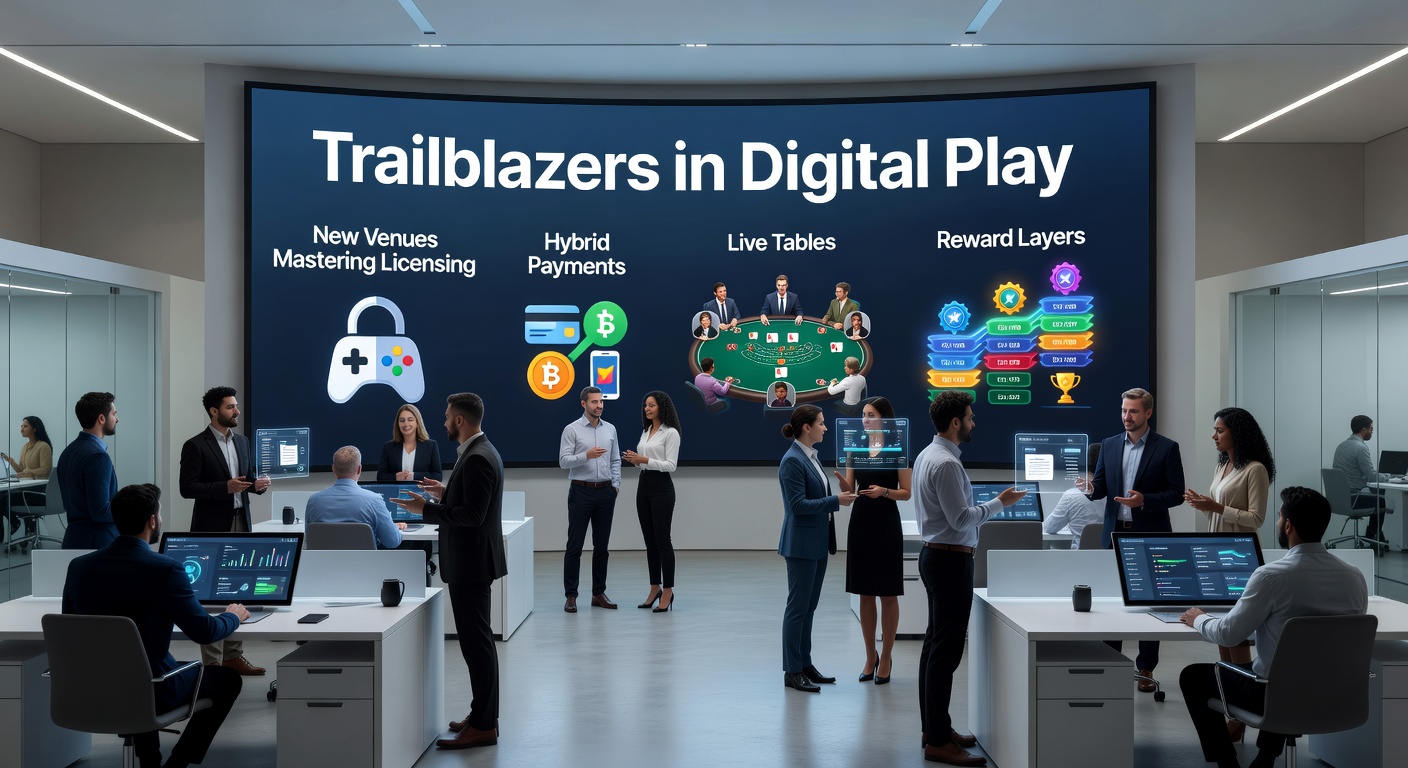Vibrant digital casino interface showcasing live dealer tables, payment icons, and reward badges on a sleek mobile screen
